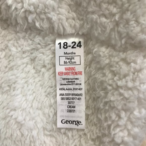 George Girls Floral Jacket Toddler Pink Age 18-24 Mos Faux Sherpa Lined Hooded - Picture 7 of 8